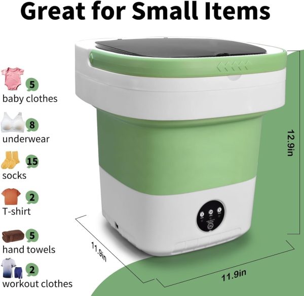 Sangukiro Portable Washing Machine Foldable Green 16L-1