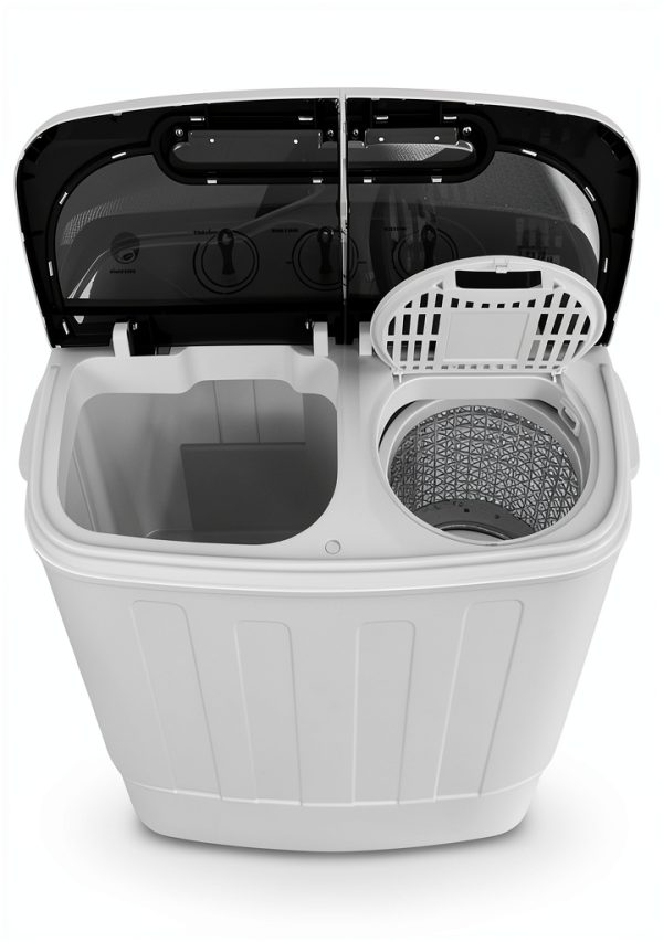 SUPER DEAL Twin Tub Portable Washer White Energy Efficient-5