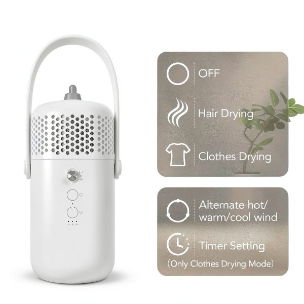 Keafont Y7 Portable Dryer Compact 2-in-1 Travel Appliance-6