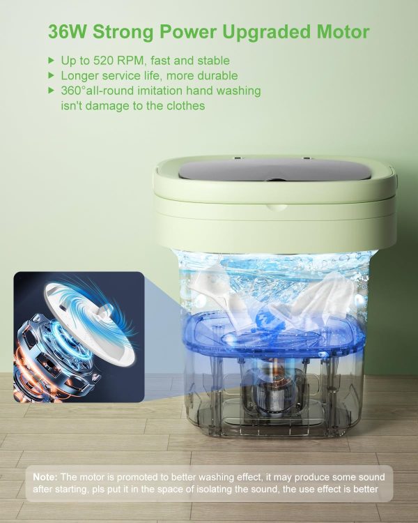 HTWXZX Portable Washing Machine Foldable 16L Green-2