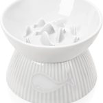 Kopmath Ceramic Slow Feeder Cat Bowl Raised Stand-0