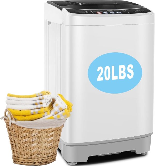 Nictemaw Portable Washer 20Lbs Capacity Touch Control White-0