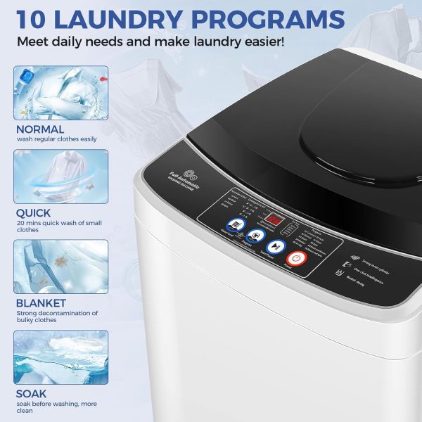 Nictemaw Portable Washer 20Lbs Capacity Touch Control White-2