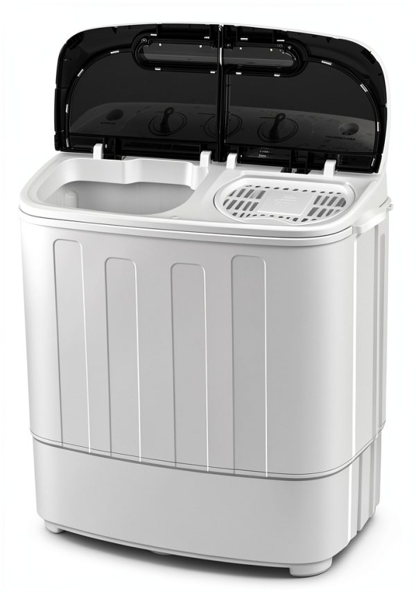SUPER DEAL Twin Tub Portable Washer White Energy Efficient-6