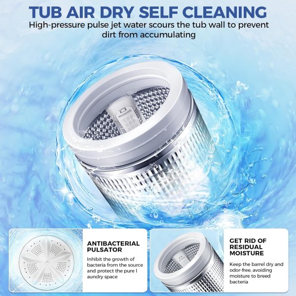 Nictemaw Portable Washer 20Lbs Capacity Touch Control White-8