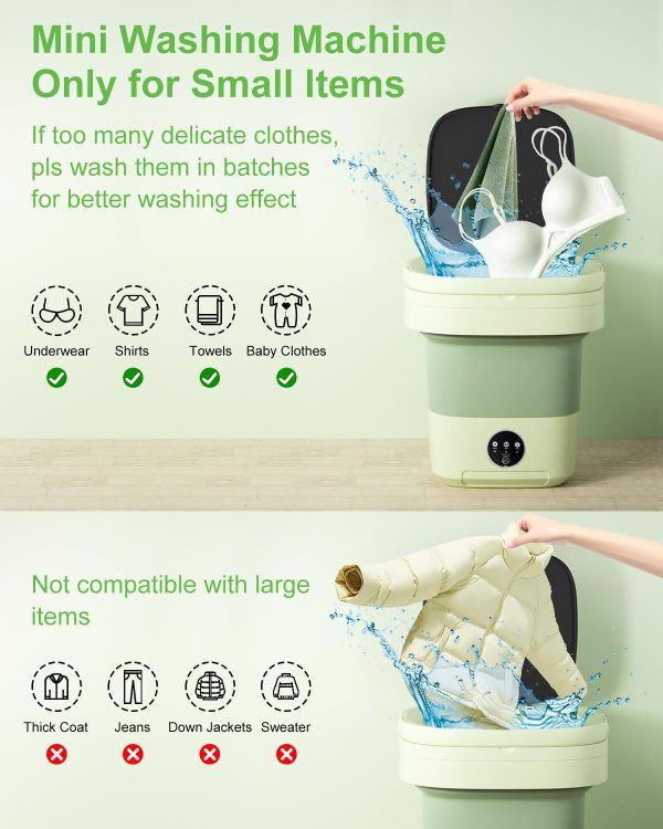 HTWXZX Portable Washing Machine Foldable 16L Green-3