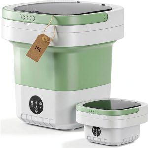Minwoch Portable Washing Machine Foldable Green Auto Dose-0