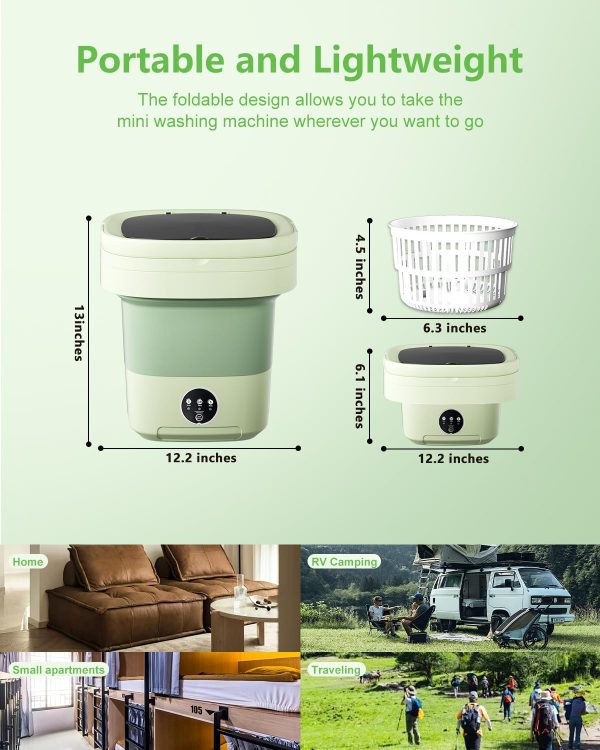 HTWXZX Portable Washing Machine Foldable 16L Green-4