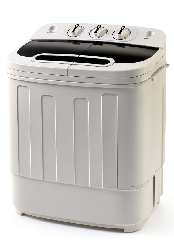 SUPER DEAL Twin Tub Portable Washer White Energy Efficient-0