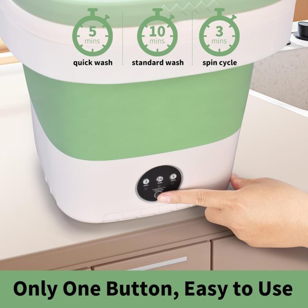 Sangukiro Portable Washing Machine Foldable Green 16L-4