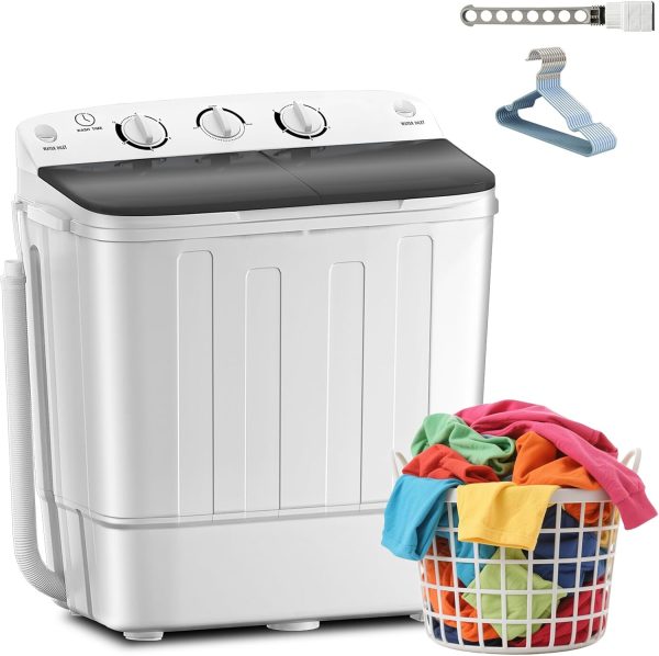 Erivess Portable Washing Machine Compact Twin Tub Stainless-0