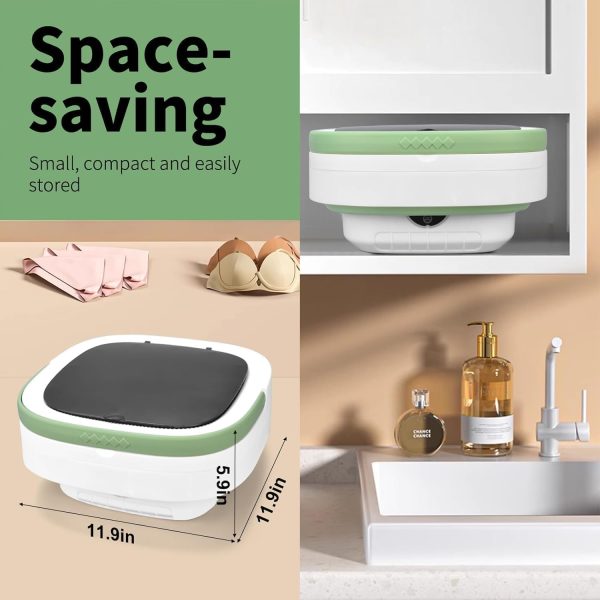 Sangukiro Portable Washing Machine Foldable Green 16L-2