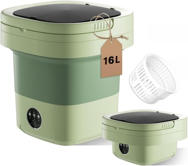 HTWXZX Portable Washing Machine Foldable 16L Green-0