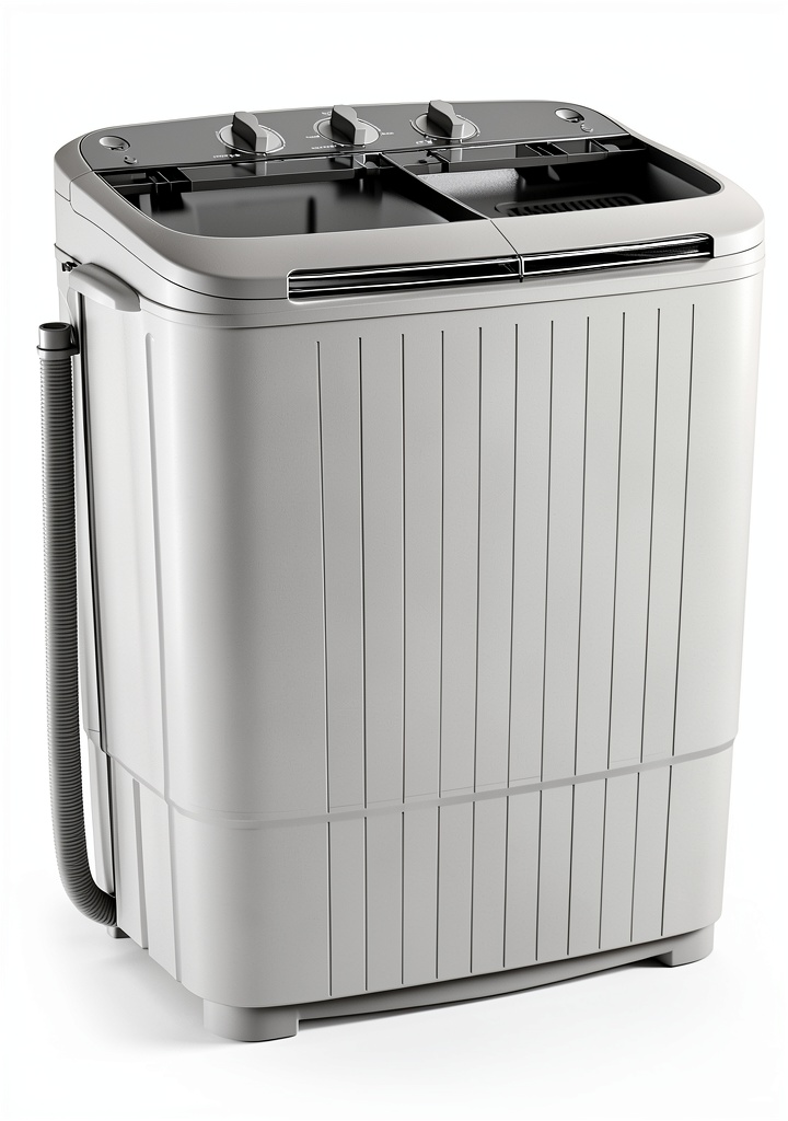 Superday twin tub washing machine in a modern kitchen setting