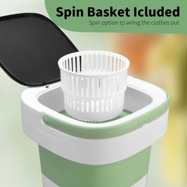 Sangukiro Portable Washing Machine Foldable Green 16L-3