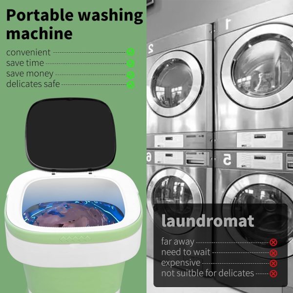 Sangukiro Portable Washing Machine Foldable Green 16L-5