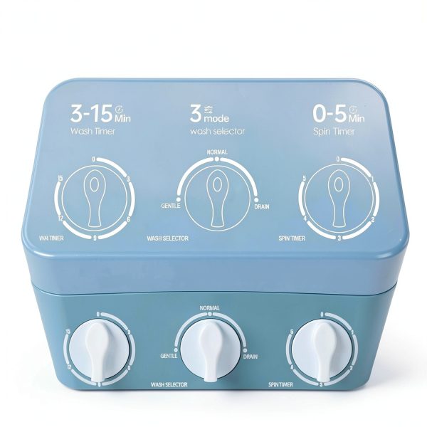 Superday Portable Twin Tub Washing Machine Grey Blue-3