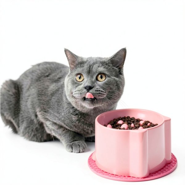 Cat Slow Feeder TranRantic Elevated PP Bowl-5