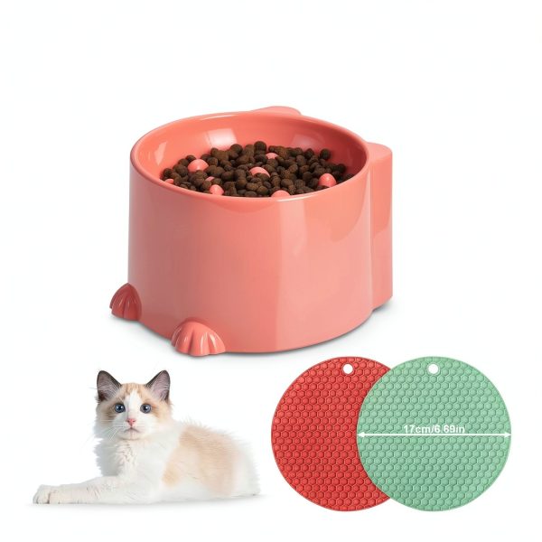 Cat Slow Feeder TranRantic Elevated PP Bowl-1