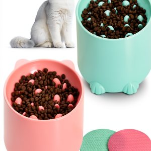 Cat Slow Feeder TranRantic Elevated PP Bowl-0