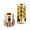 uxcell Brass Gear Set 0.5 Module 3mm Hole Worm Gear Wheel with Shaft-0