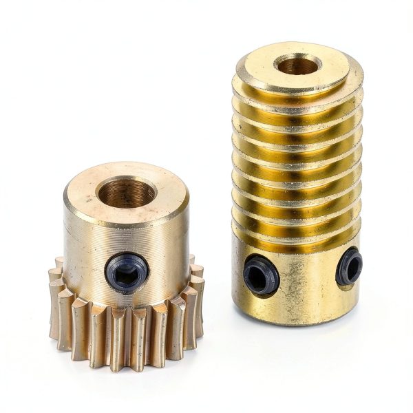 uxcell Brass Gear Set 0.5 Module 3mm Hole Worm Gear Wheel with Shaft-0