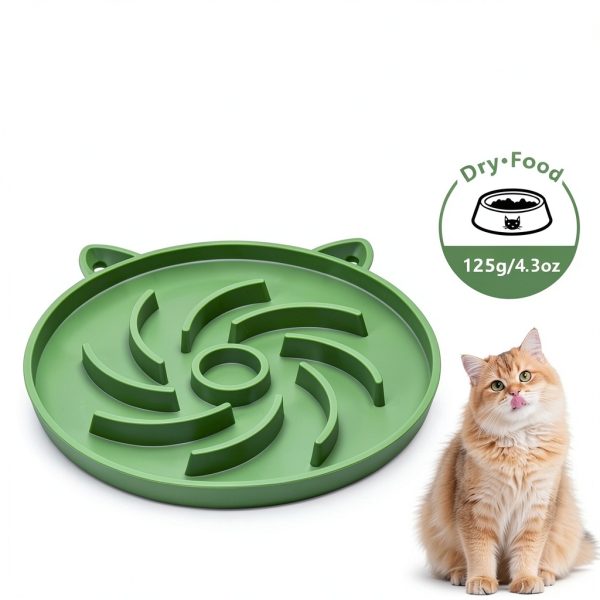 Sarnxgr Slow Feed Cat Bowl MAOMI201 Silicone Floral Vortex Design 6.4"-4