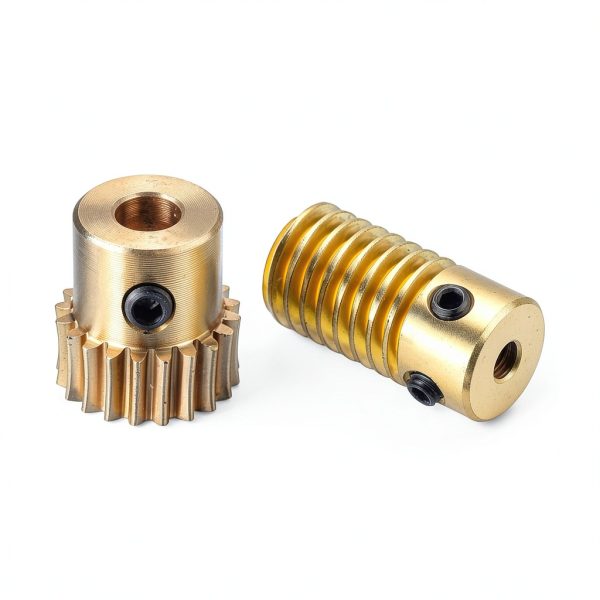 uxcell Brass Gear Set 0.5 Module 3mm Hole Worm Gear Wheel with Shaft-2