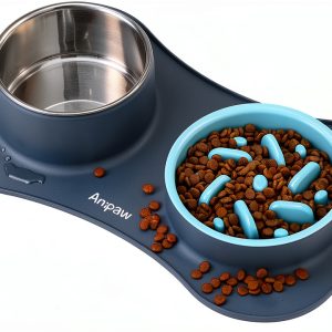 Moupet Dog Slow Feeder 3-in-1 Set with Water Bowl and Non‑Slip Mat-0