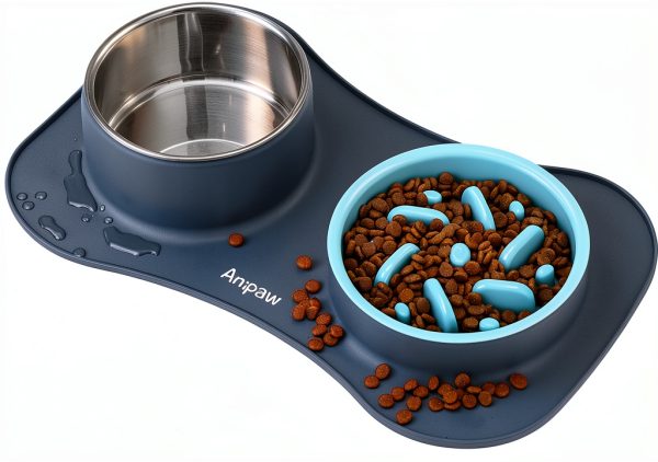 Moupet Dog Slow Feeder 3-in-1 Set with Water Bowl and Non‑Slip Mat-0