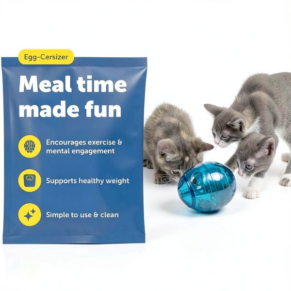 PetSafe FUNkitty Egg-Cersizer Cat Slow Feeder – Dispenser PTY00-13747-1