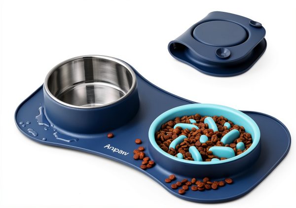 Moupet Dog Slow Feeder 3-in-1 Set with Water Bowl and Non‑Slip Mat-7