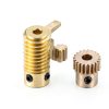 uxcell Brass Gear Set 0.5 Module 3mm Hole Worm Gear Wheel with Shaft-1