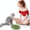 Sarnxgr Slow Feed Cat Bowl MAOMI201 Silicone Floral Vortex Design 6.4"-5