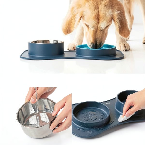 Moupet Dog Slow Feeder 3-in-1 Set with Water Bowl and Non‑Slip Mat-4