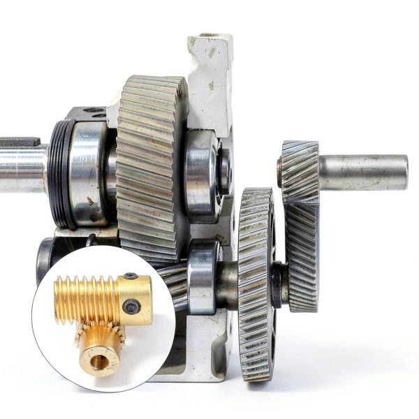 uxcell Brass Gear Set 0.5 Module 3mm Hole Worm Gear Wheel with Shaft-4