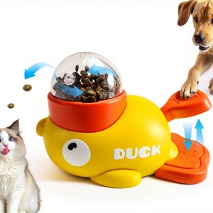 Duck Shaped Cat Dog Puzzle Feeder by Naturael XHY 12oz Slow Feed Toy-0