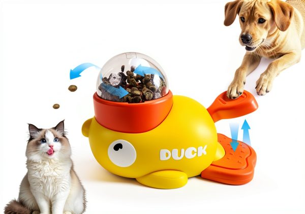 Duck Shaped Cat Dog Puzzle Feeder by Naturael XHY 12oz Slow Feed Toy-0