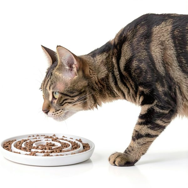 SLSON Cat Ceramic Slow Feeder Bowl CAT BOWLS-373 Shallow Design-1