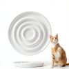 SLSON Cat Ceramic Slow Feeder Bowl CAT BOWLS-373 Shallow Design-2