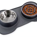 Pecute Dog Slow Feeder Bowl 17oz Grey Large Silicone 3-in-1-0