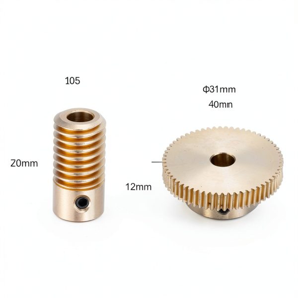 uxcell Worm Gear Set 0.5 Module 60:1 Reduction Brass Shaft & Wheel-1