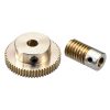 uxcell Worm Gear Set 0.5 Module 60:1 Reduction Brass Shaft & Wheel-2
