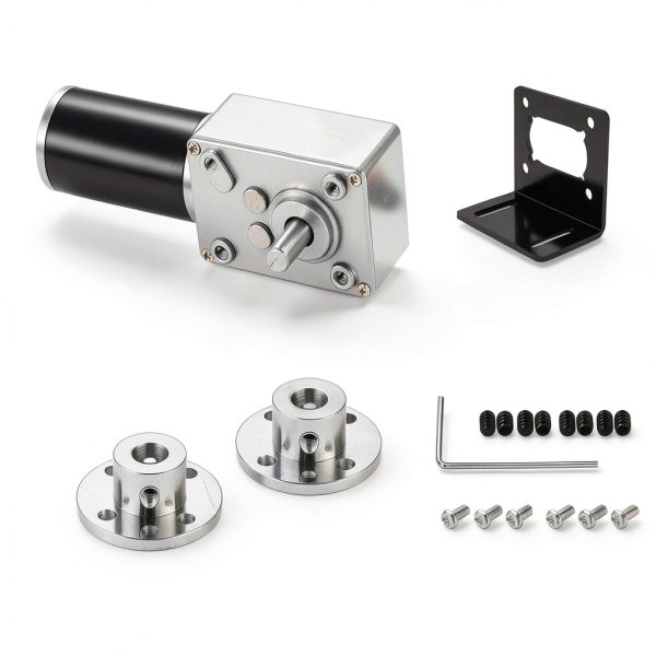 12V DC Worm Gear Motor Copkim 6 Pack with Flange Coupling & Bracket-0